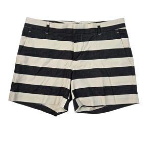 Banana Republic Black and Cream Striped Shorts. Sz 2